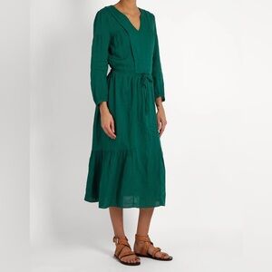 ISABEL MARANT Etoile Green Linen Dorset Dress S